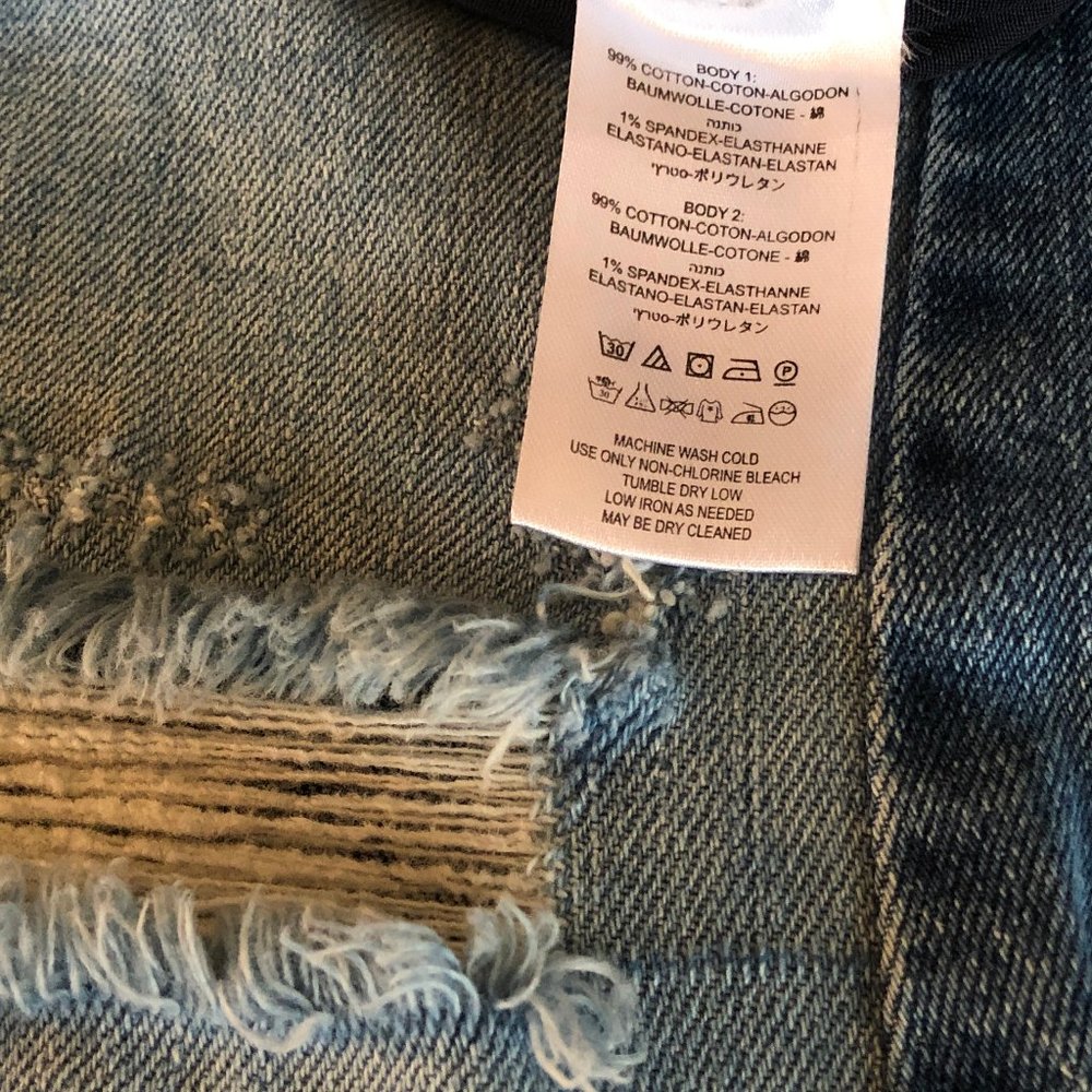 Free People Color Blocked Flare Jeans Size 28 - Picture 15 of 16